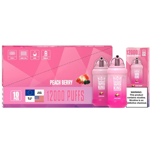 Vapen King Peach Berry 12000 - Pack de 10