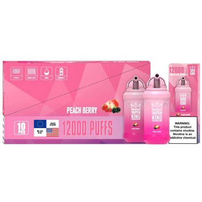 Vapen King Peach Berry 12000 - Pack de 10