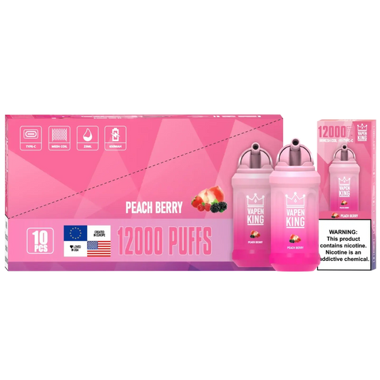Vapen King Peach Berry 12000 - Pack de 10