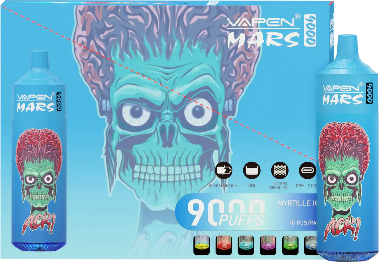 Vapen Mars Myrtille Ice 9000 - Pack de 10