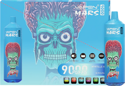 Vapen Mars Myrtille Ice 9000 - Pack de 10