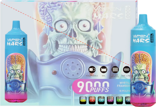 Vapen Mars Myrtille Framboise 9000 - Pack de 10