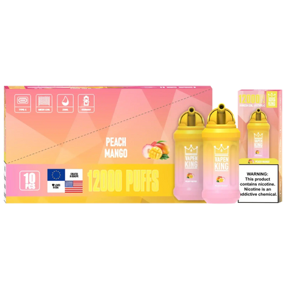 Vapen King Peach Mango 12000 - Pack de 10
