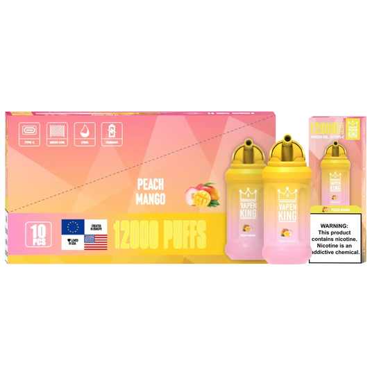 Vapen King Peach Mango 12000 - Pack de 10