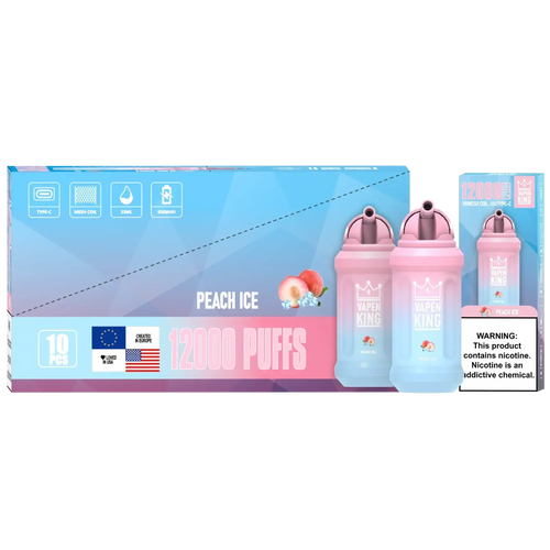 Vapen King Peach Ice 12000 - Pack de 10